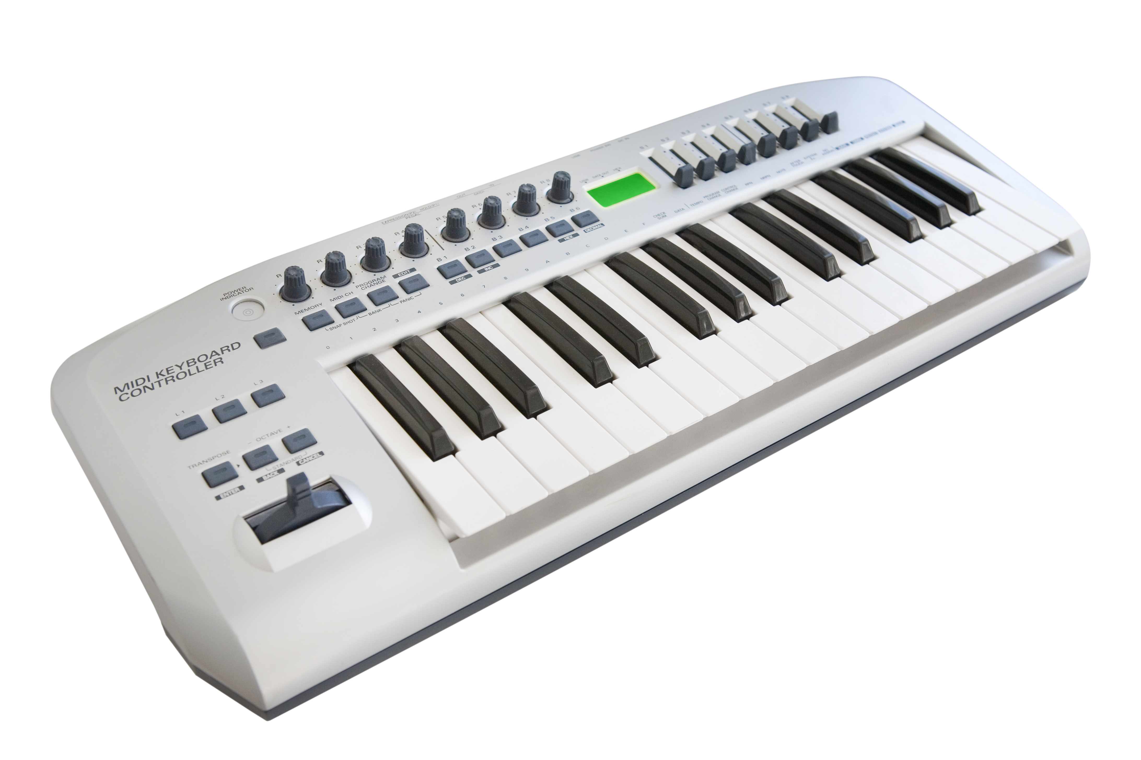 Electronic keyboard isolated on a white background